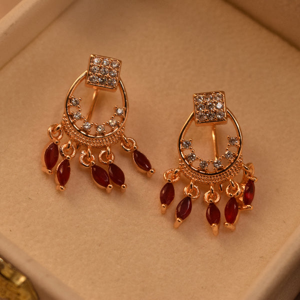 Sparkling Design Gold Plated Crystal Stones Earrings For Girls/women