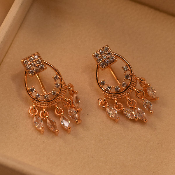 Sparkling Design Gold Plated Crystal Stones Earrings For Girls/women