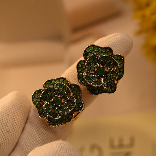 Dazzling Design Gold Plated Crystal Stones Earrings For Girls/women
