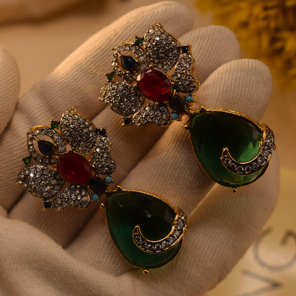 Beautiful Design Gold Plated Crystal Stones Earrings For Girls/women