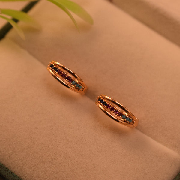 Beautiful Design Gold Plated Crystal Stones Earrings For Girls/women