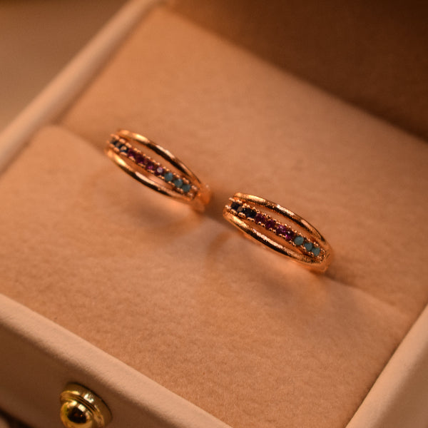 Beautiful Design Gold Plated Crystal Stones Earrings For Girls/women