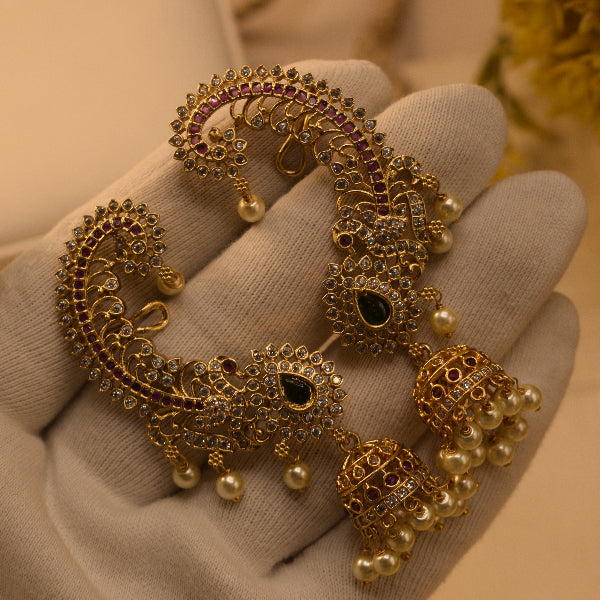 Glamorous Unique Design Gold Plated Crystal Stones Ear Cuffs For Girls/women