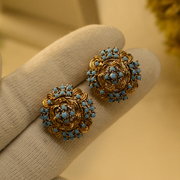 Elegant Unique Design Gold Plated Crystal Stones Earrings For Girls/women