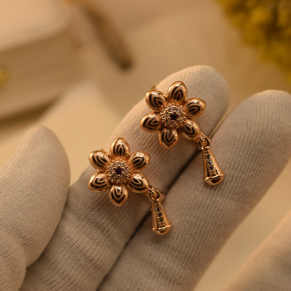 Stylish Unique Design Gold Plated Crystal Stones Earrings For Girls/women