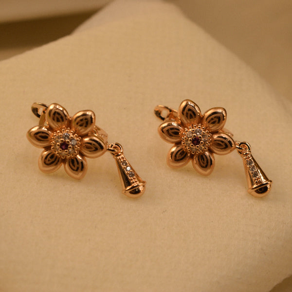 Stylish Unique Design Gold Plated Crystal Stones Earrings For Girls/women