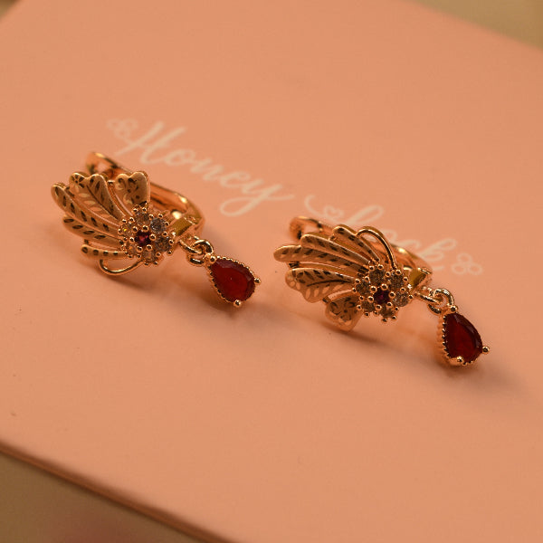 Elegant Unique Design Gold Plated Crystal Stones Earrings For Girls/women