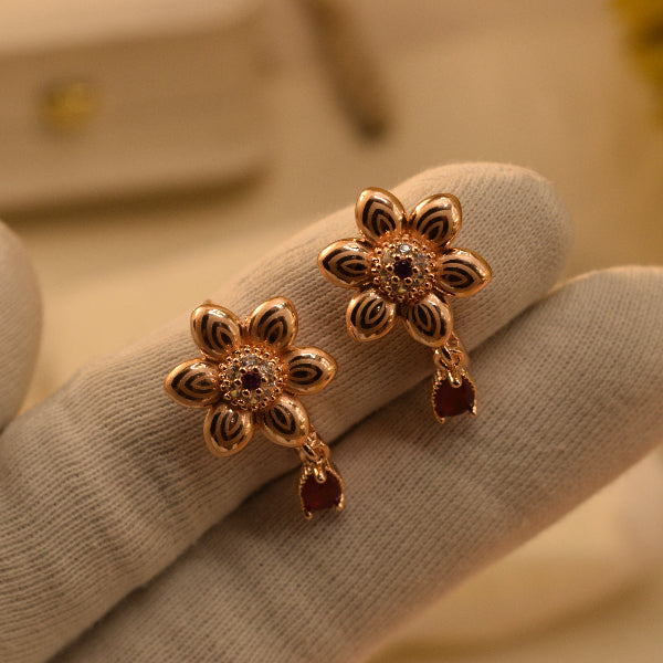 Fancy Unique Design Gold Plated Crystal Stones Earrings For Girls/women