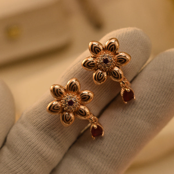 Fancy Unique Design Gold Plated Crystal Stones Earrings For Girls/women