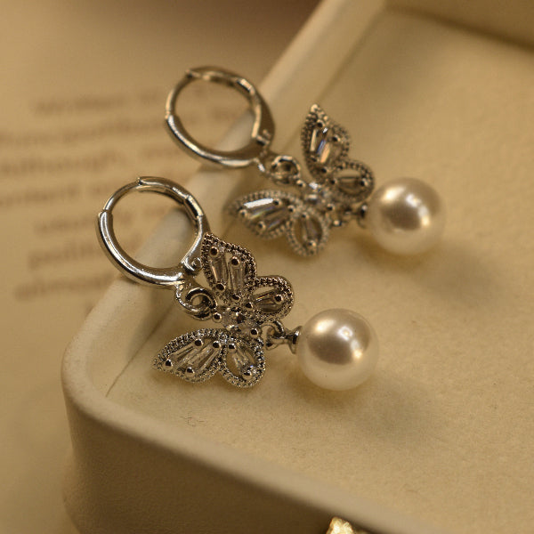 Dazzling Design Silver Plated Crystal Stones Earrings For Girls/women