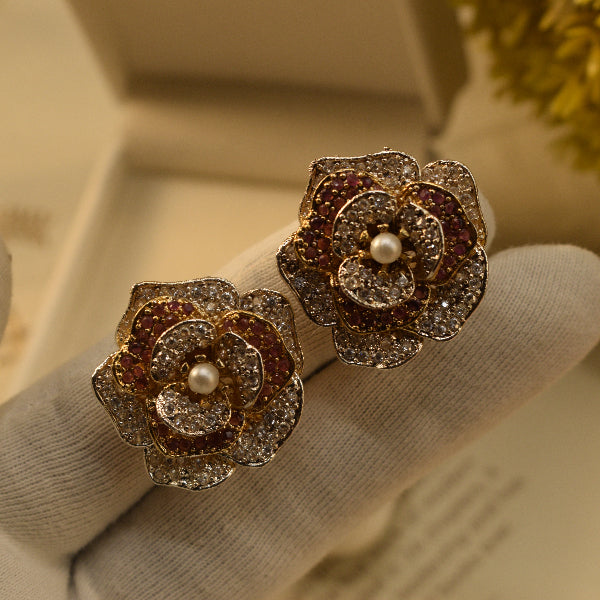 Luxury Unique Design Gold Plated Crystal Stones Earrings For Girls/women