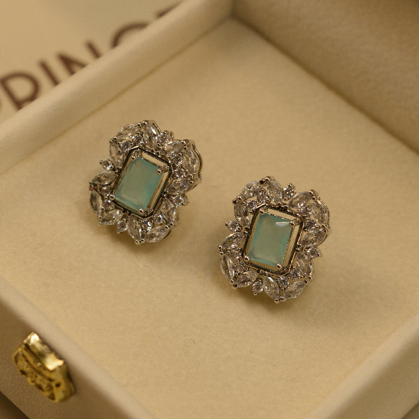 Glamorous Design Silver Plated Crystal Stones Earrings For Girls/women