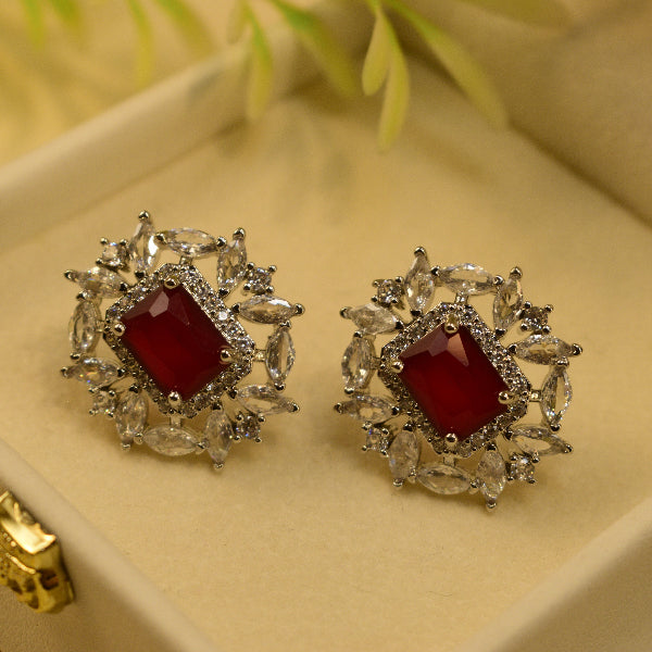 Charming Design Silver Plated Crystal Stones Earrings For Girls/women