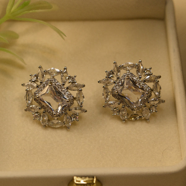 Charming Design Silver Plated Crystal Stones Earrings For Girls/women