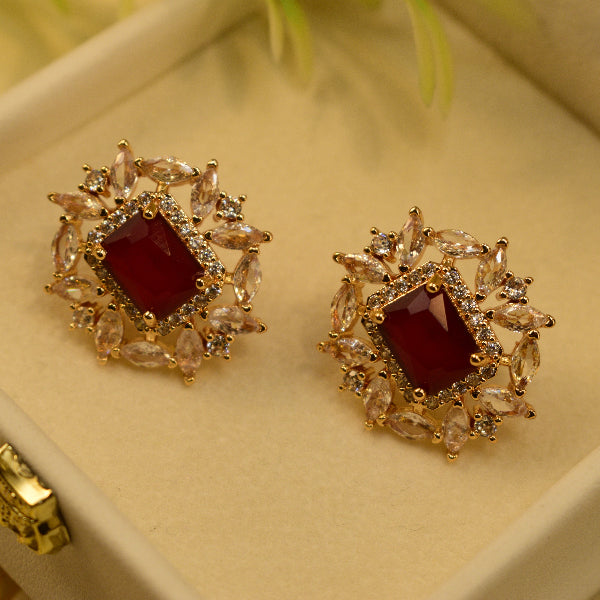 Luminous Design Gold Plated Crystal Stones Earrings For Girls/women
