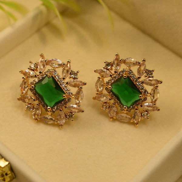 Luminous Design Gold Plated Crystal Stones Earrings For Girls/women