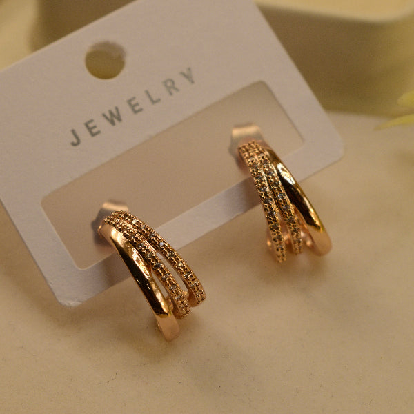 Gorgeous Unique Design Gold Plated Crystal Stones Earrings For Girls/women