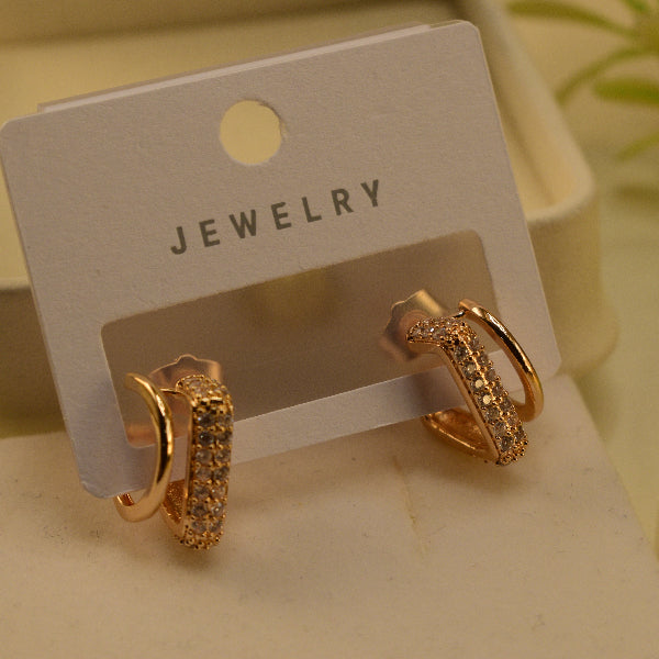 Luxury Unique Design Gold Plated Crystal Stones Earrings For Girls/women