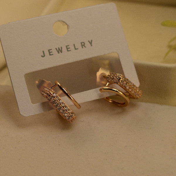 Luxury Unique Design Gold Plated Crystal Stones Earrings For Girls/women