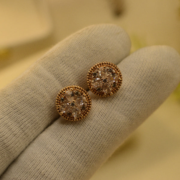 Glamorous Unique Design Gold Plated Crystal Stones Earrings For Girls/women