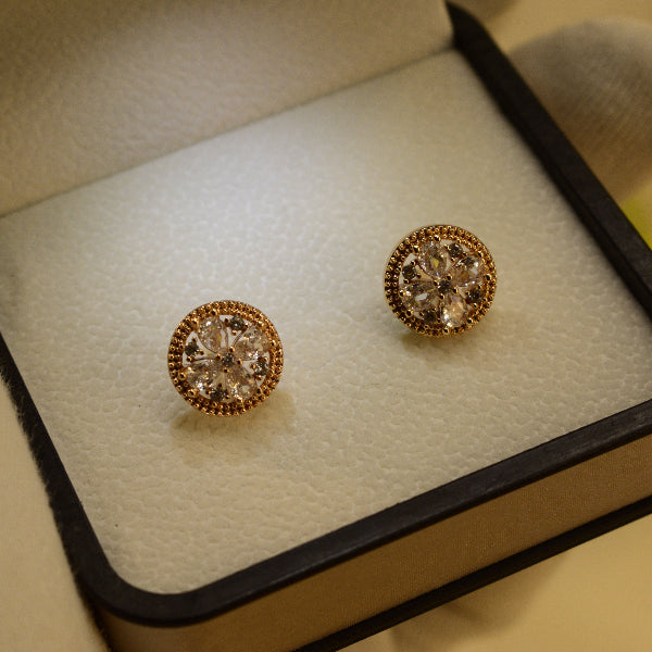 Glamorous Unique Design Gold Plated Crystal Stones Earrings For Girls/women