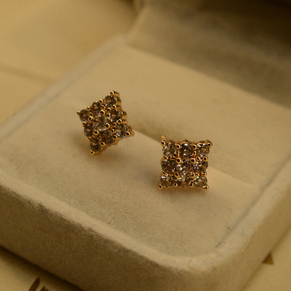 Charming Unique Design Gold Plated Crystal Stones Earrings For Girls/women