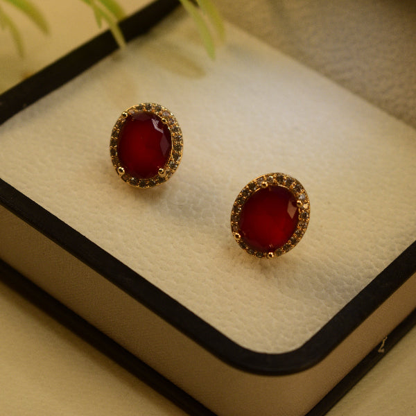 Luminous Unique Design Gold Plated Crystal Stones Earrings For Girls/women