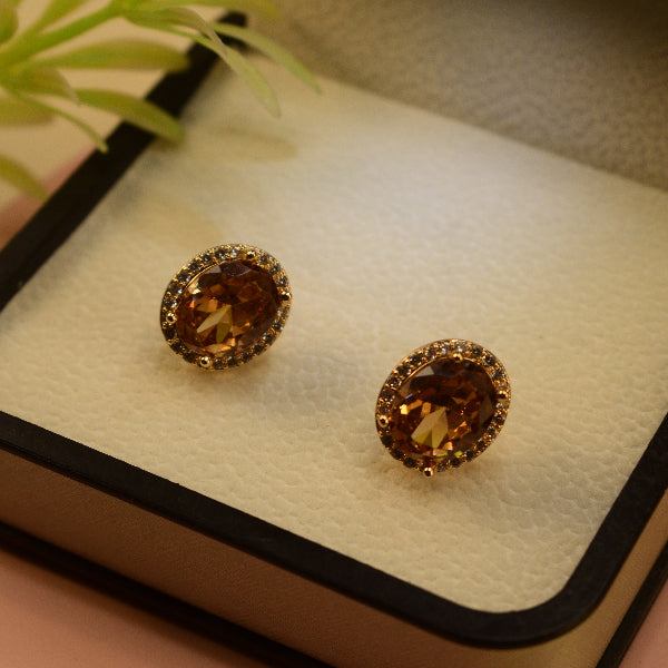 Luminous Unique Design Gold Plated Crystal Stones Earrings For Girls/women