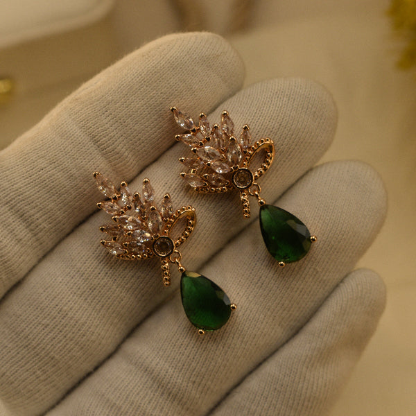 Sparkling Unique Design Gold Plated Crystal Stones Earrings For Girls/women