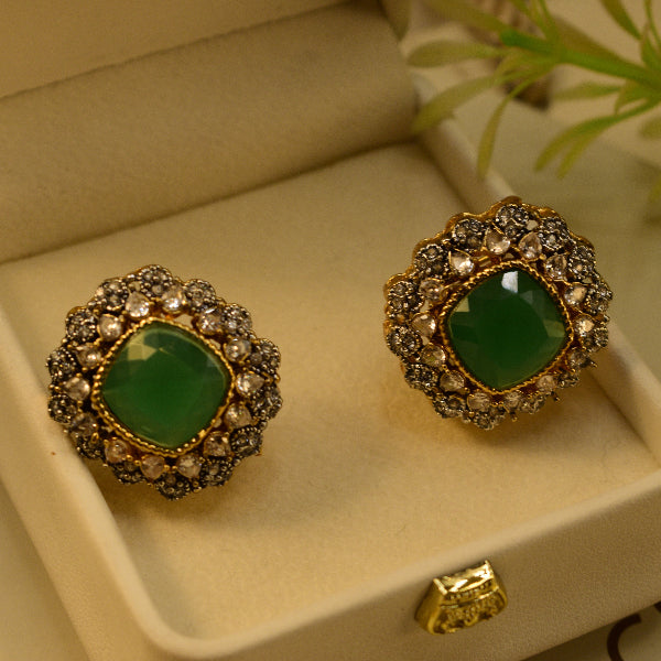 Gorgeous Unique Design Gold Plated Crystal Stones Earrings For Girls/women