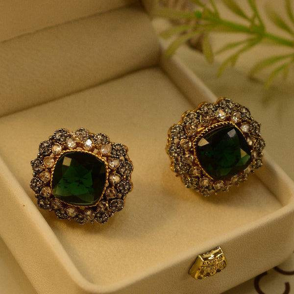 Gorgeous Unique Design Gold Plated Crystal Stones Earrings For Girls/women