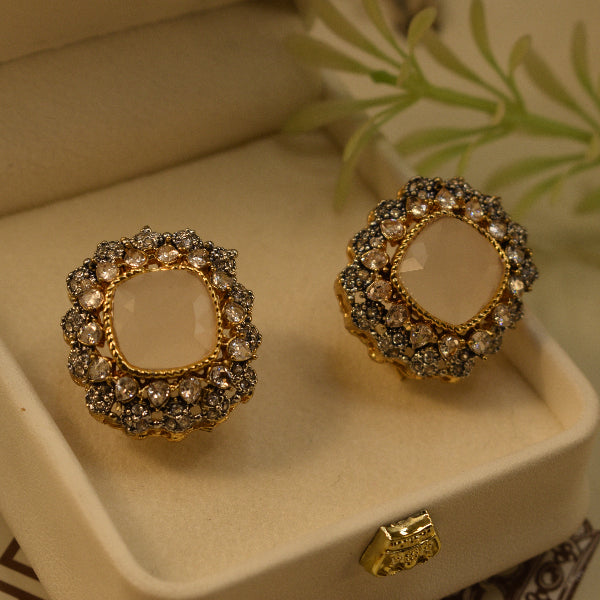 Gorgeous Unique Design Gold Plated Crystal Stones Earrings For Girls/women