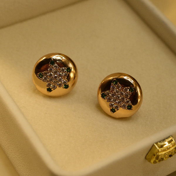Fancy Unique Design Gold Plated Crystal Stones Earrings For Girls/women