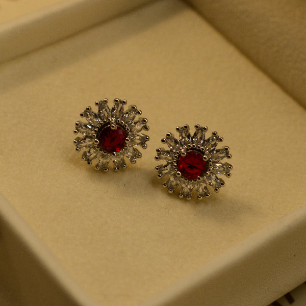 Elegant Unique Design Silver Plated Crystal Stones Earrings For Girls/women