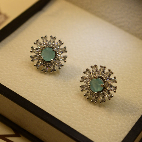 Elegant Unique Design Silver Plated Crystal Stones Earrings For Girls/women
