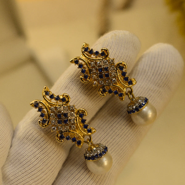 Fancy Unique Design Gold Plated Crystal Stones Earrings For Girls/women