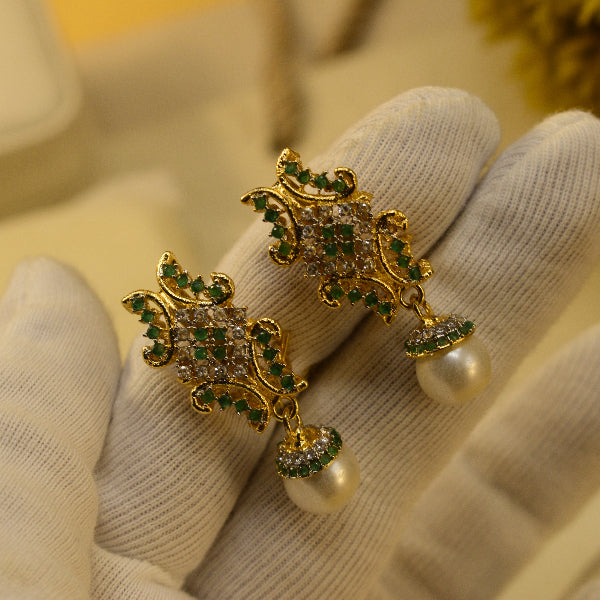 Fancy Unique Design Gold Plated Crystal Stones Earrings For Girls/women
