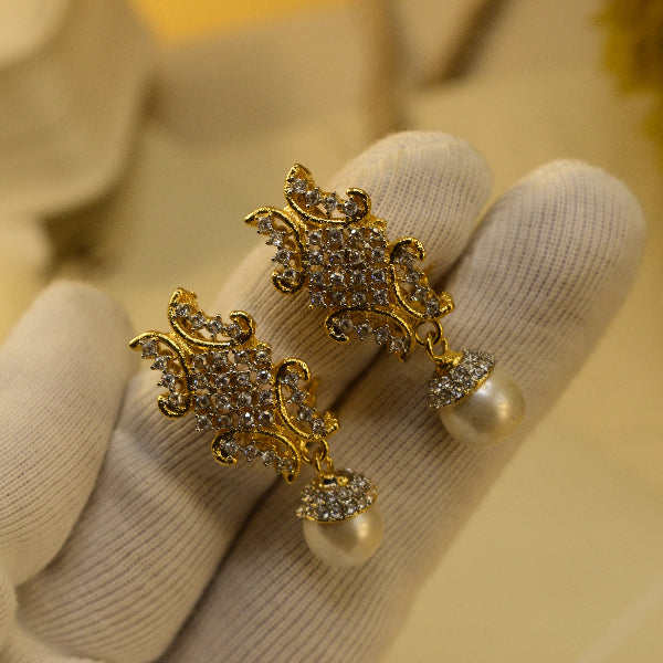 Fancy Unique Design Gold Plated Crystal Stones Earrings For Girls/women