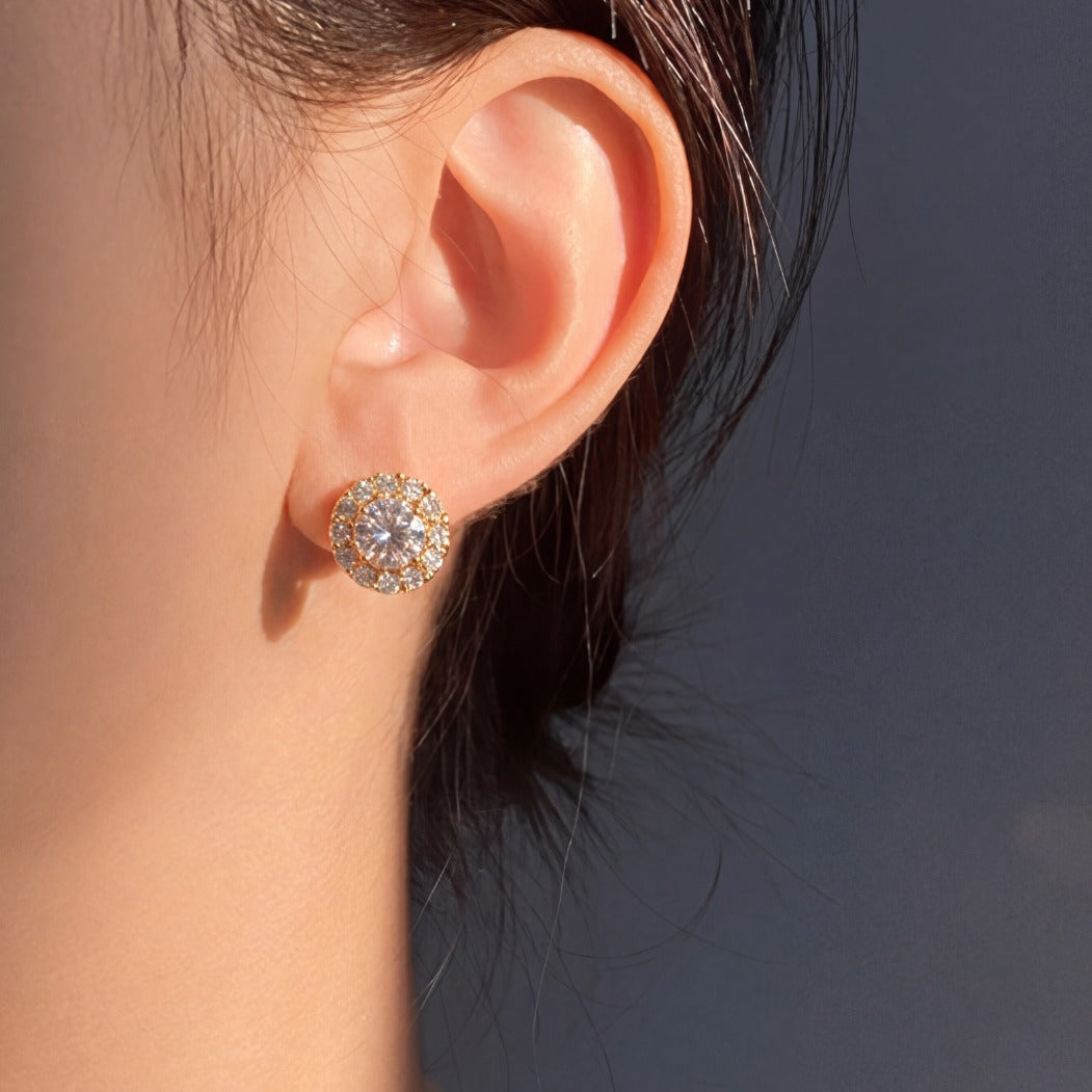 Elegant Unique Design Gold Plated Crystal Stones Earrings For Girls/women
