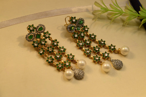 Dazzling Design Gold Plated Crystal Stones Earrings For Girls/women