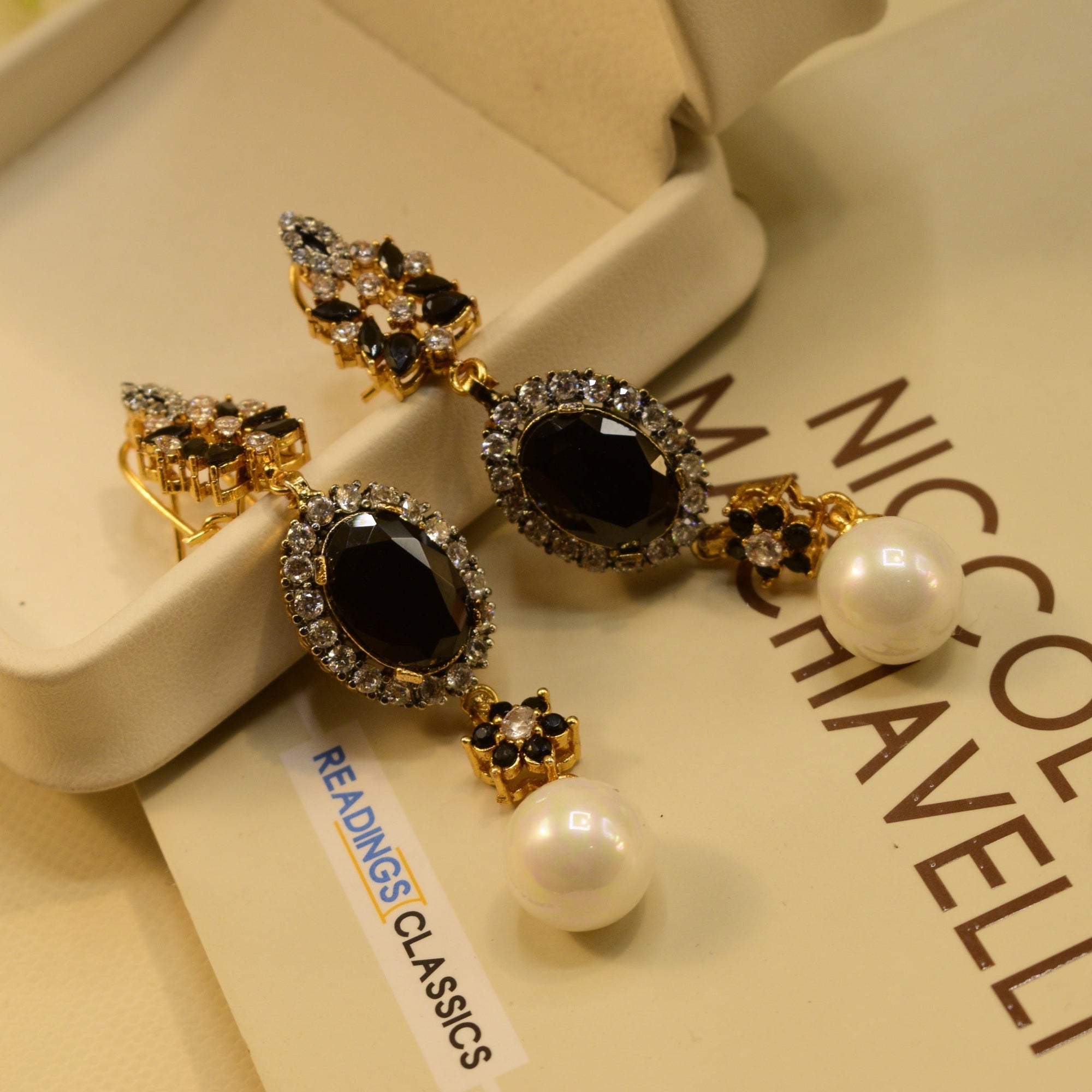 Stylish Design Gold Plated Crystal Stones Earrings For Girls/women