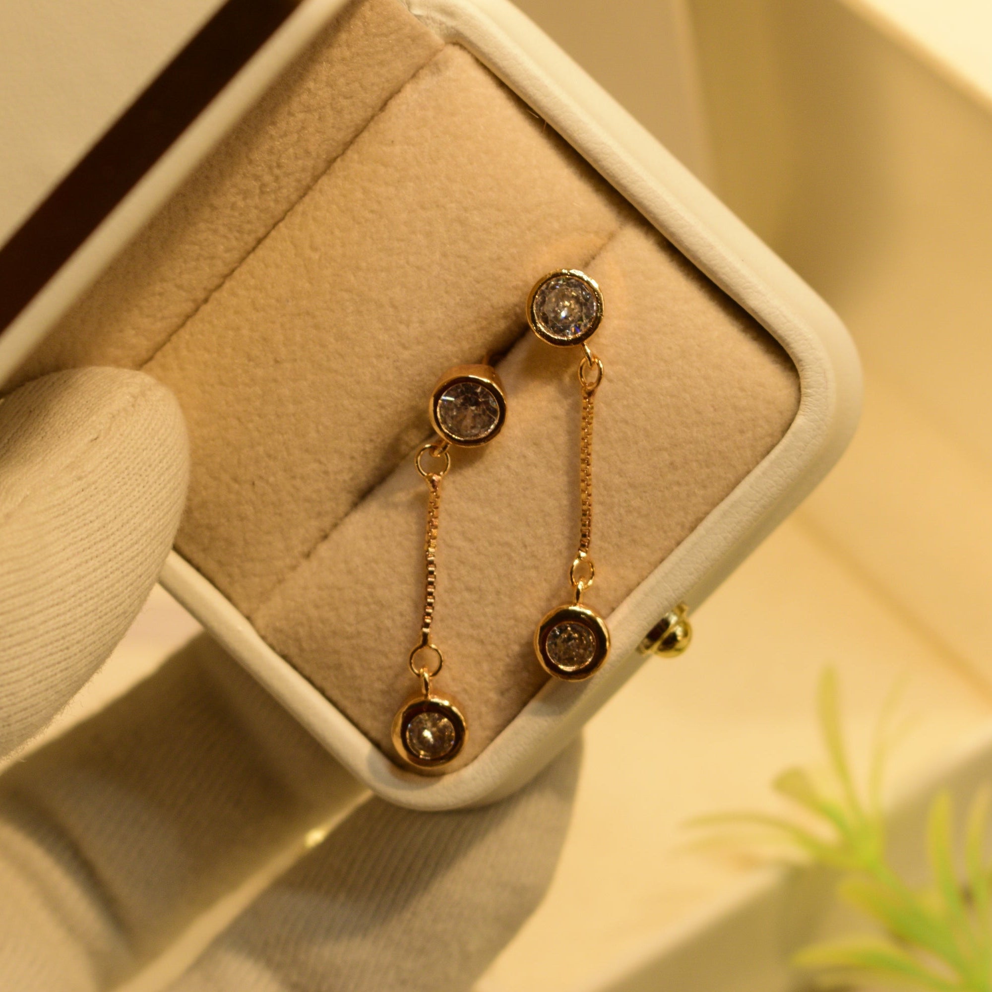 Luminous Design Gold Plated Crystal Stones Earrings For Girls/women