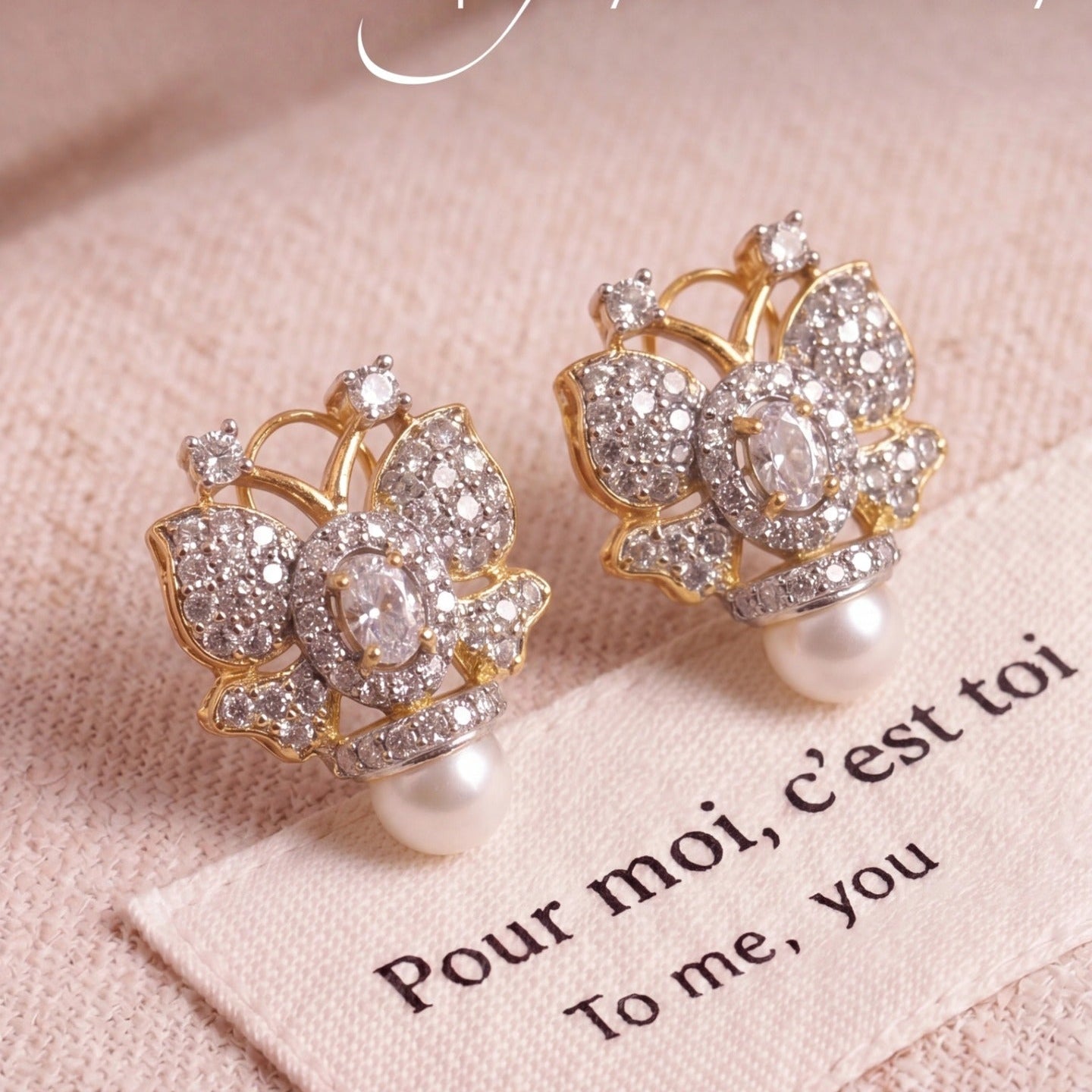 Dazzling Design Gold Plated Crystal Stones Earrings For Girls/women