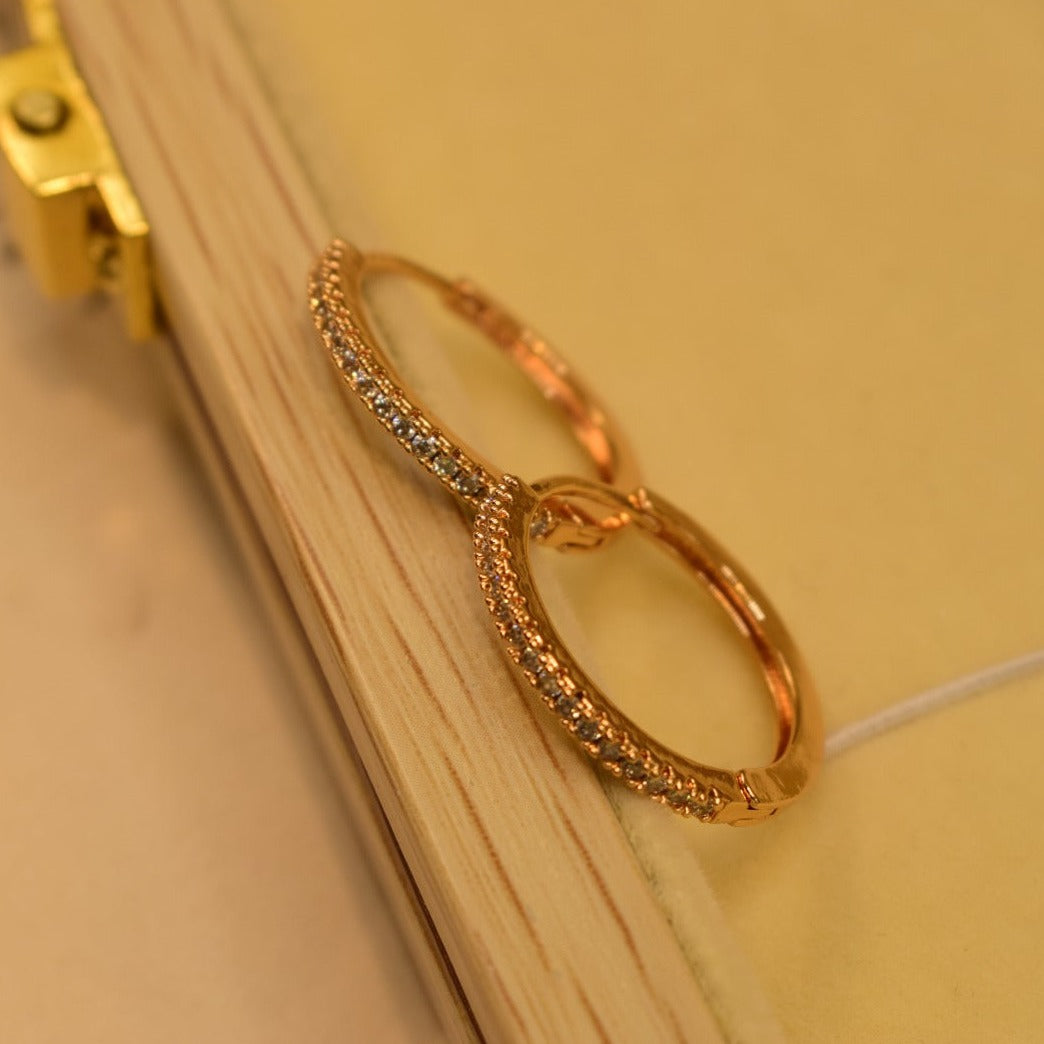 Elegant Design Gold Plated Crystal Stones Earrings For Girls/Women