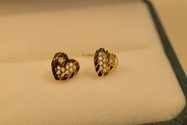 Fancy Design Golden Heart Earrings For Girls/women.