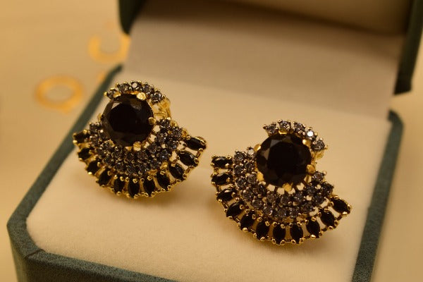 Stylish Design Jarao Black Stones Earrings For Girls/women.