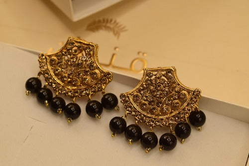 Unique Design Black/Green Stone Earrings For Girls/women.