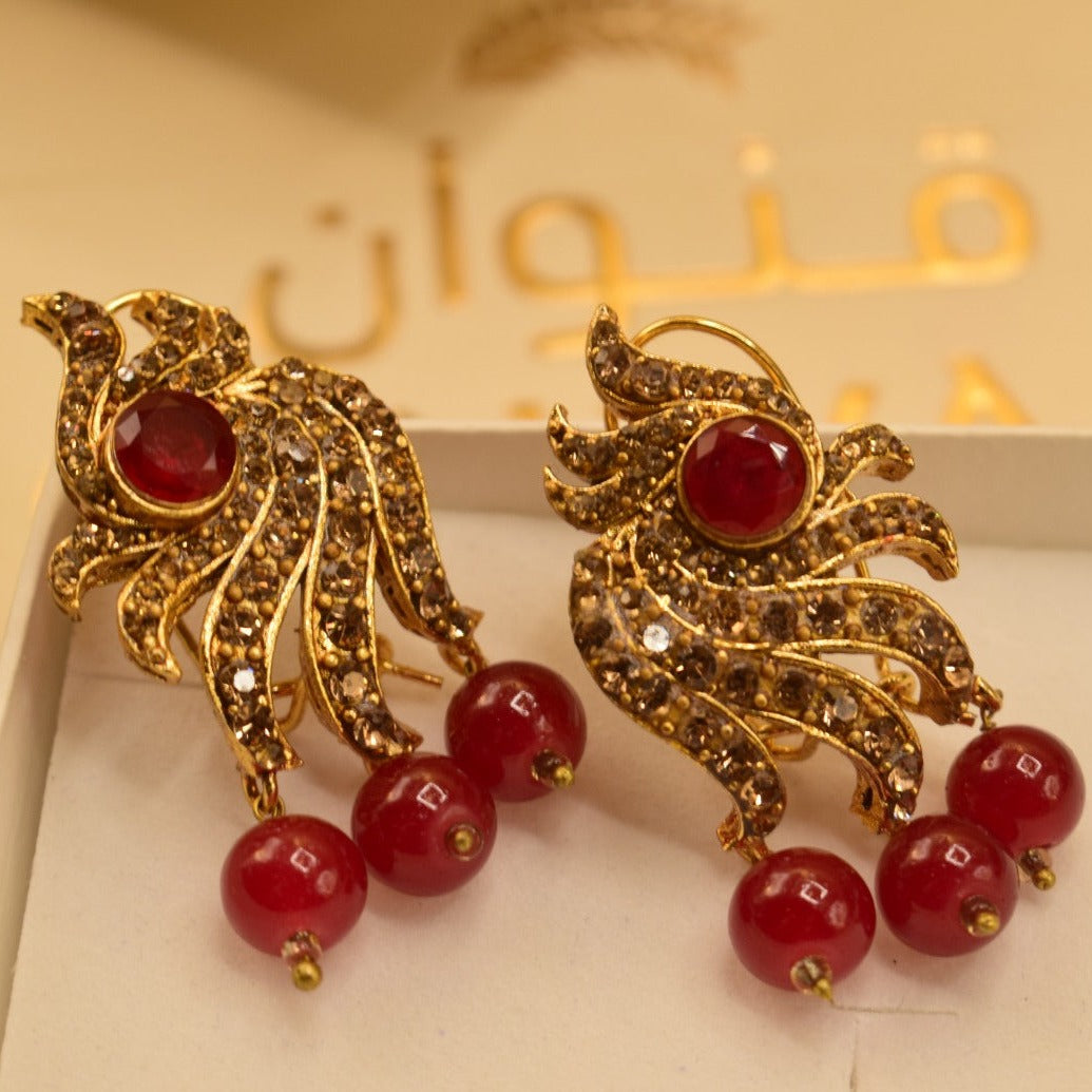 Unique Design Red Stone Earrings For Girls/women.