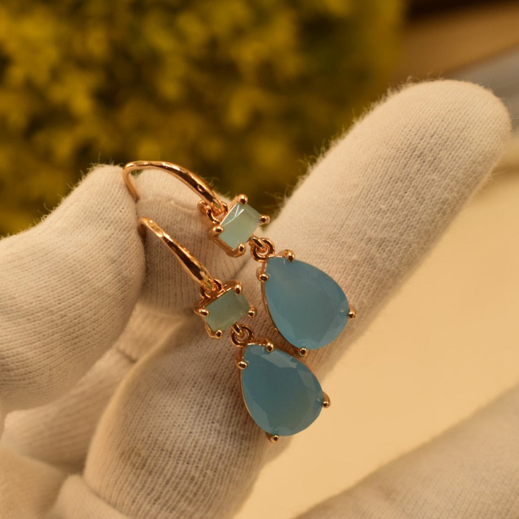 Unique Design Black/Sky blue Stone Earrings For Girls/women.