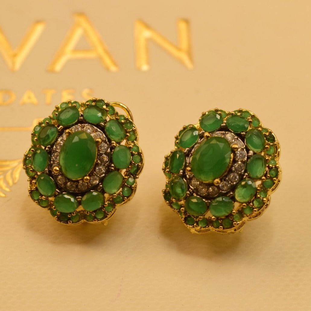 Unique Design Jarao Green Stone Earrings For Girls/women.
